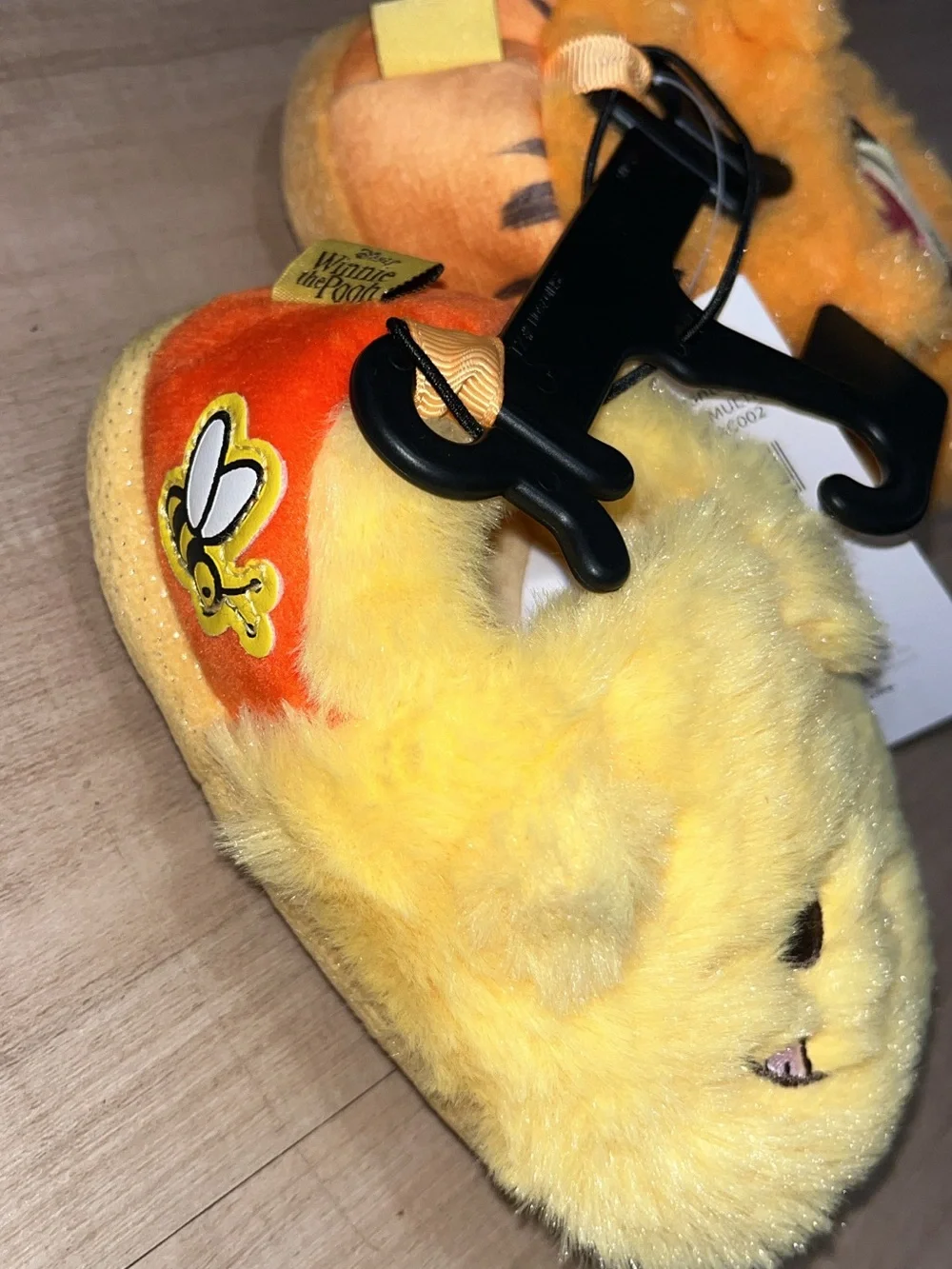 Disney Plush Winnie the Pooh & Tigger Kids Slippers in Yellow and Orange